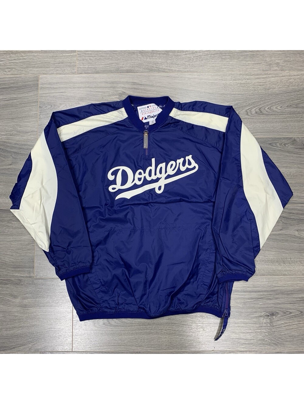 Vintage Majestic Los Angeles Dodgers Dugout Jacket Large Rare Men’s Quarter Zip